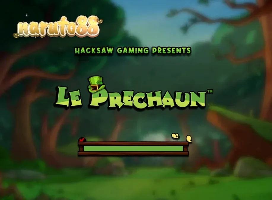 Le Prechaun slot game featuring a grumpy raccoon character in a woodland Irish setting.